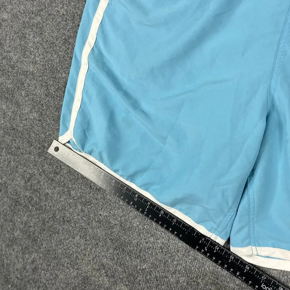 Chaps Swim Trunks Mens XL Blue‎ White Trim Drawstring Mesh Lined Pocket Casual